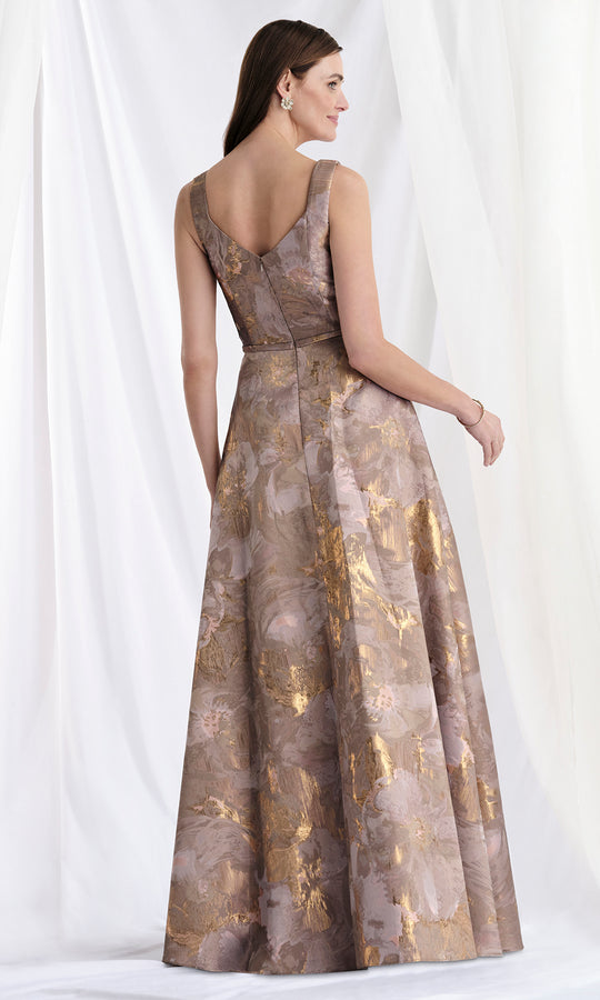 MGNY By Mori Lee 73174 - Brocade Square Neck Evening Gown
