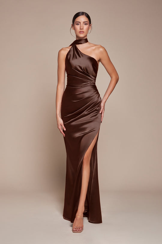 Ladivine 7454 - One Shoulder Fitted Long Gown