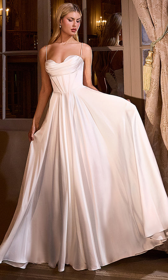 Ladivine 7481W - Sweetheart Neck Flowing A-line Gown