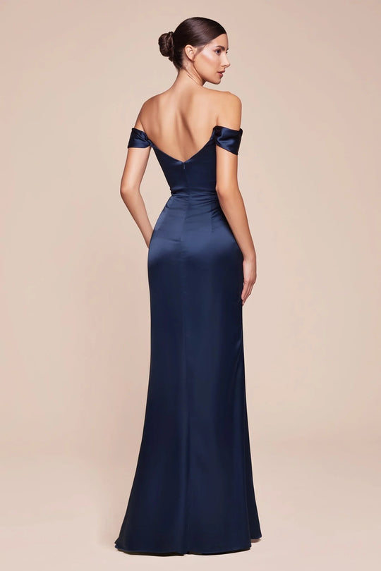 Ladivine 7492 - Cowl Neck Satin Evening Gown