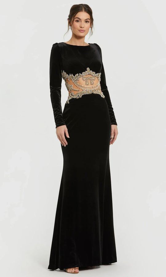 Mac Duggal 79445 - Embellished Velvet Long Sleeve Gown