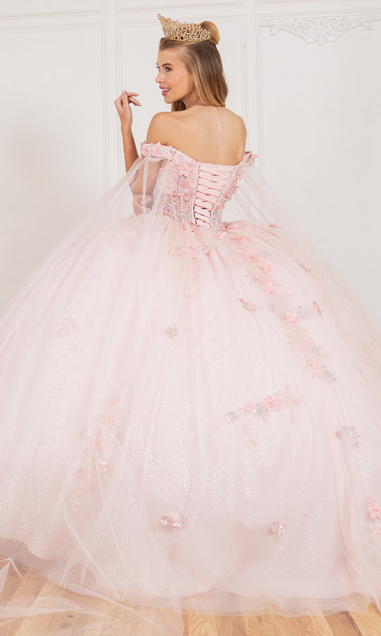 Cinderella Couture 8075J - Butterfly Applique Off Shoulder Ballgown
