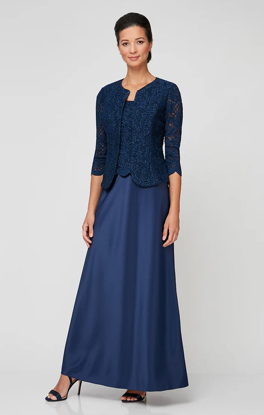 Alex Evenings - 81122326 Lace And Satin Dress With Jacket