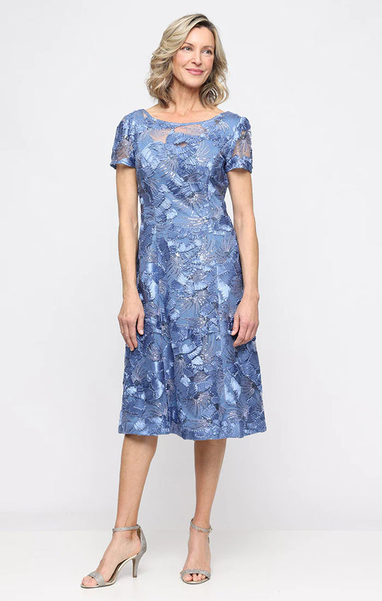Alex Evenings - 81122331 Illusion Jewel Floral Soutache Dress
