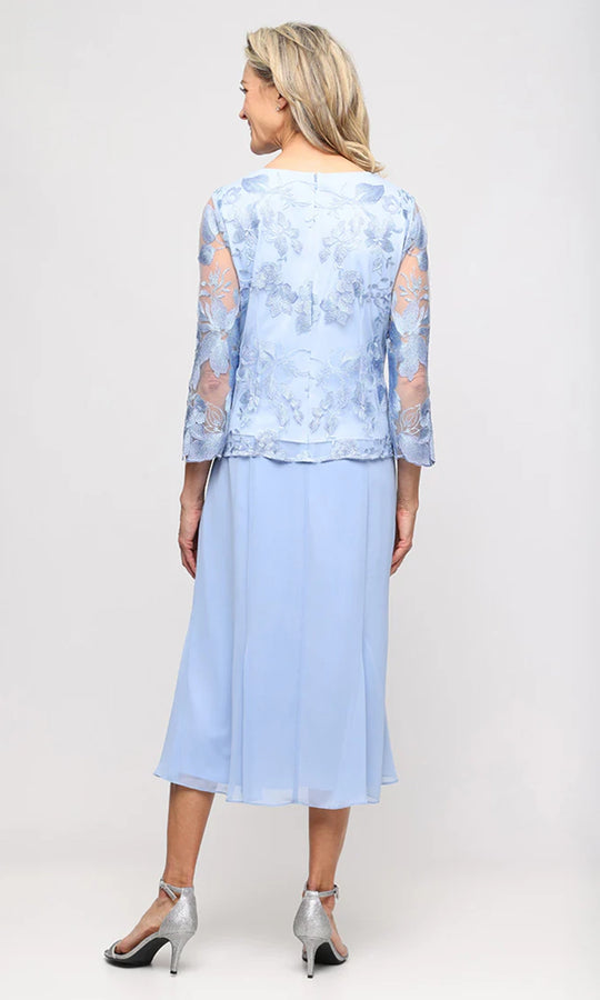 Alex Evenings 81122421 - Embroidered Jacket Tea-Length Formal Dress