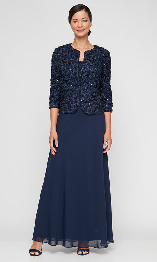 Alex Evenings 82122629 - Soutache Lace Open Jacket A-line Dress