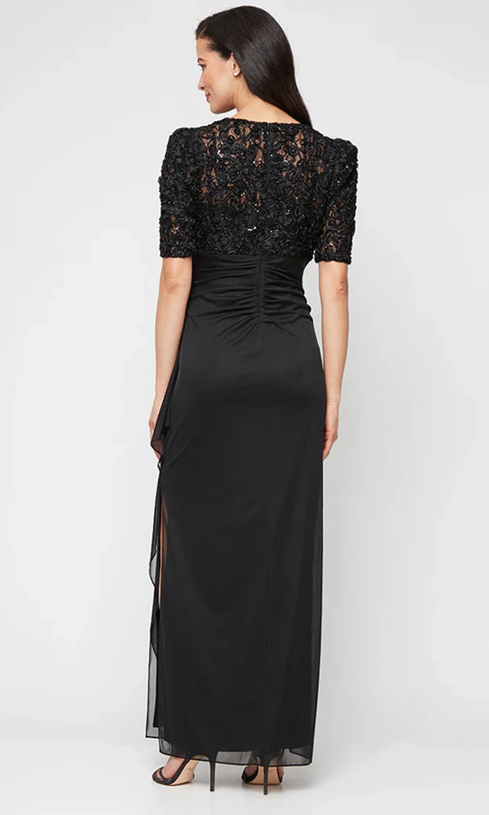 Alex Evenings 82122633 - Soutache Lace Puff Sleeve Evening Gown