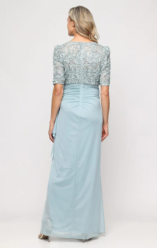 Alex Evenings 81122633 - Soutache Lace Puff Sleeve Gown