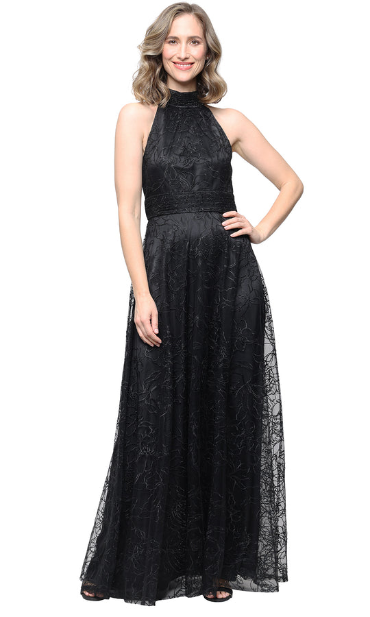 Alex Evenings 81172000 - Embroidered Halter Lace Evening Gown