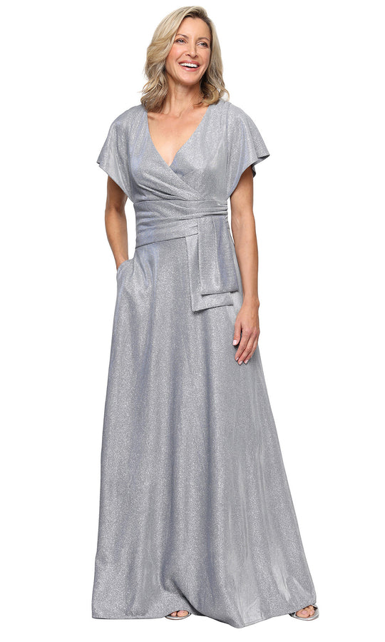 Alex Evenings 8127877 - Metallic Flutter Sleeve A-line Gown
