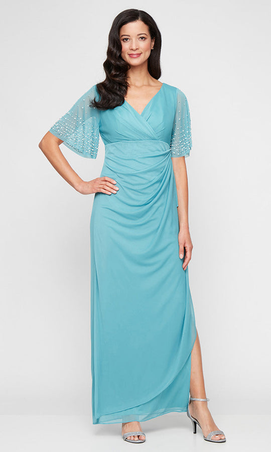 Alex Evenings 81321016 - Beaded Flutter Sleeve Formal Gown