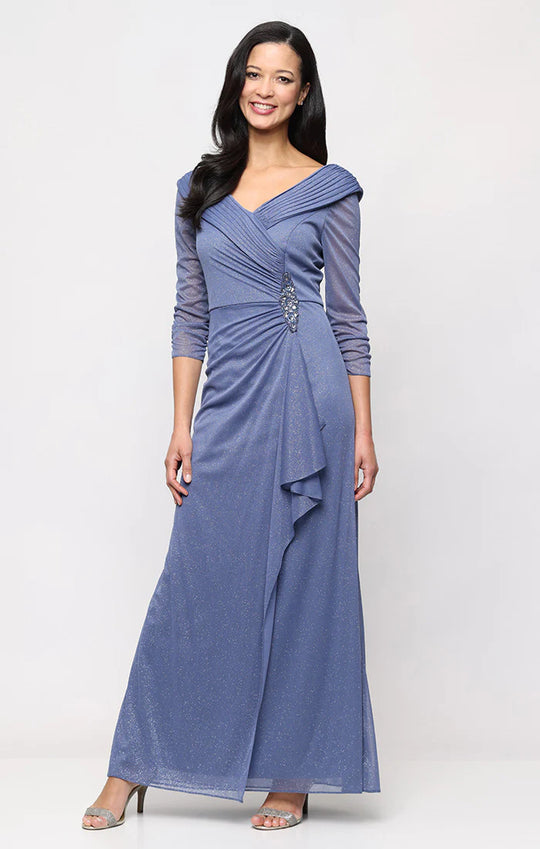 Alex Evenings 8133121 - Glitter Mesh Three-Quarter Sleeve Gown