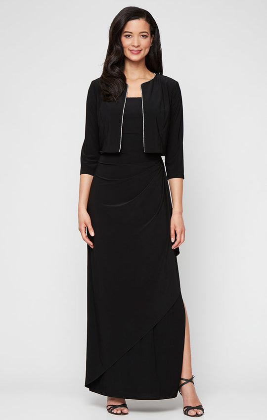 Alex Evenings 82351695 - Piping Trim Jacket Scoop Neckline Gown