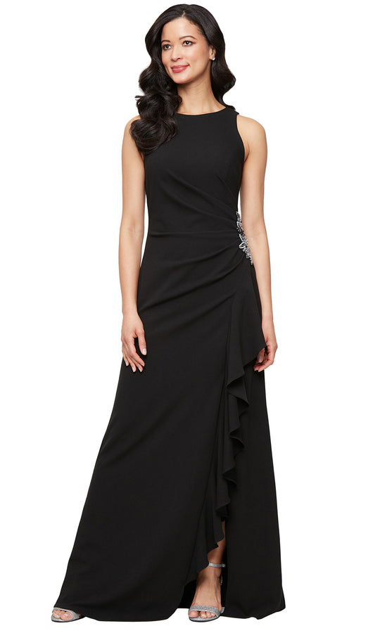 Alex Evenings 8160479 - Sleeveless Crepe Gown with Jeweled Waist