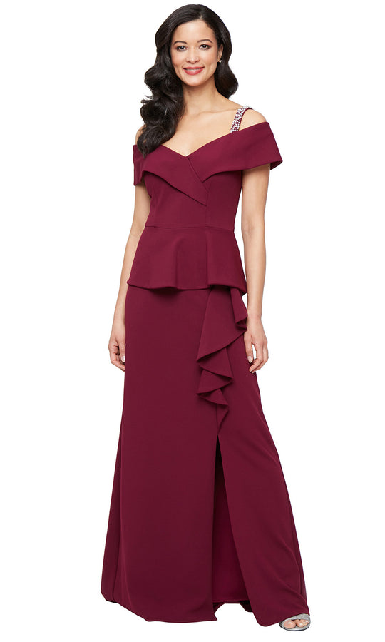 Alex Evenings 8160530 - Cold Shoulder Peplum Formal Gown