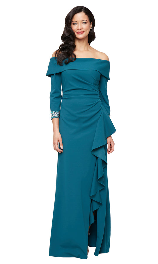 Alex Evenings 8160531 - Off Shoulder Beaded Cuff Formal Gown