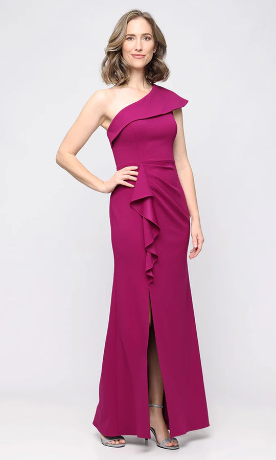 Alex Evenings 8160562 - One Shoulder Cascade Peplum Column Gown