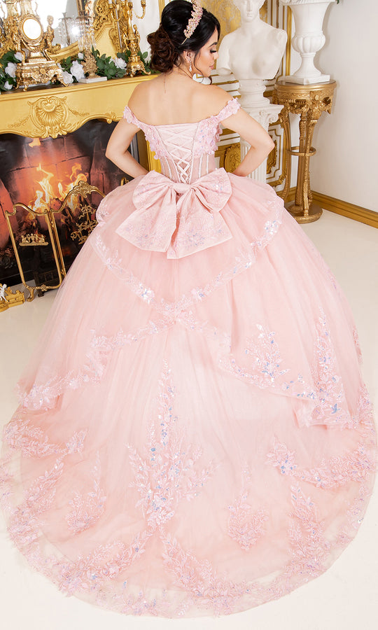 Cinderella Couture 8160J - Off Shoulder 3D Floral Ball Gown