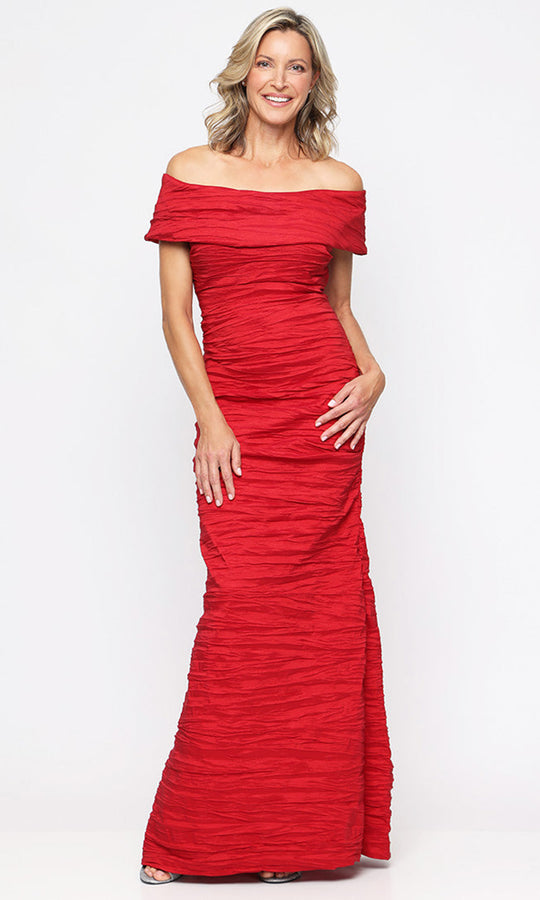 Alex Evenings 8166731 - Crinkle Off Shoulder Formal Gown