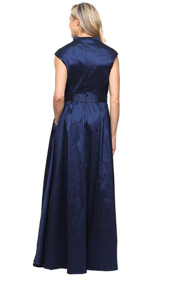 Alex Evenings 8166744 - Pleated V-Neck Belted Gown