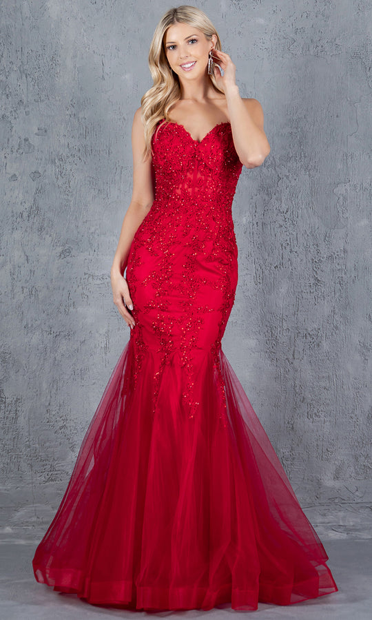 Cinderella Couture 8175J - Lace Applique Sweetheart Mermaid Gown