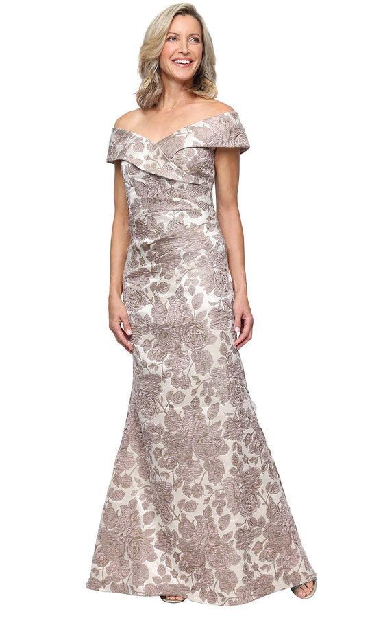 Alex Evenings 8181250 - Off Shoulder Jacquard Trumpet Gown