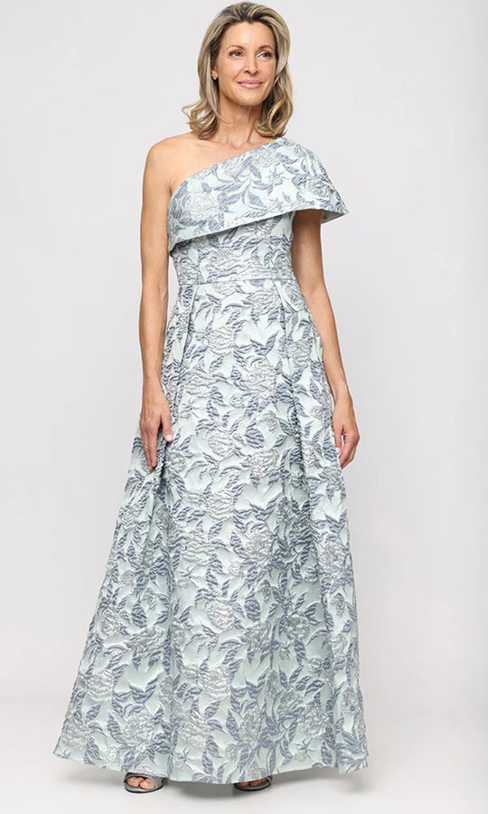 Alex Evenings 8181255 - One Shoulder Floral Jacquard Formal Gown