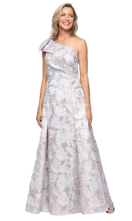 Alex Evenings 8181265 - Printed Jacquard One Shoulder Gown