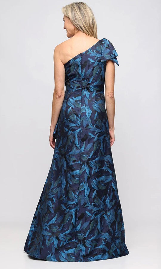 Alex Evenings 8181308 - Leaf Textured Asymmetric Formal Gown