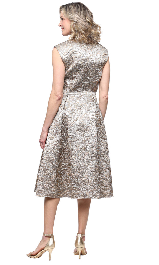 Alex Evenings 8181343 - Metallic Floral Knee-Length Gown