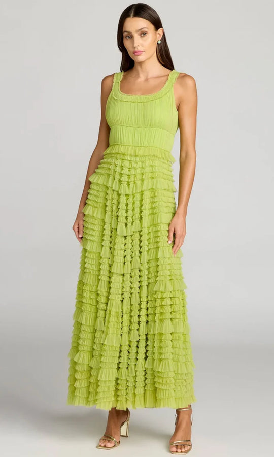 Mac Duggal 8292 - Scoop Neck Tiered Ruffle Maxi Dress