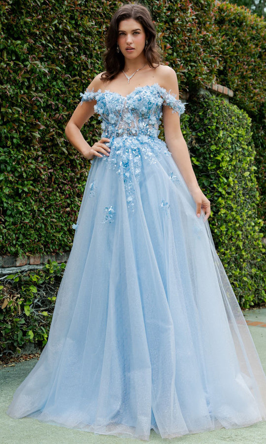 Cinderella Couture 8403J - Floral Embellished A-Line Sweetheart Gown