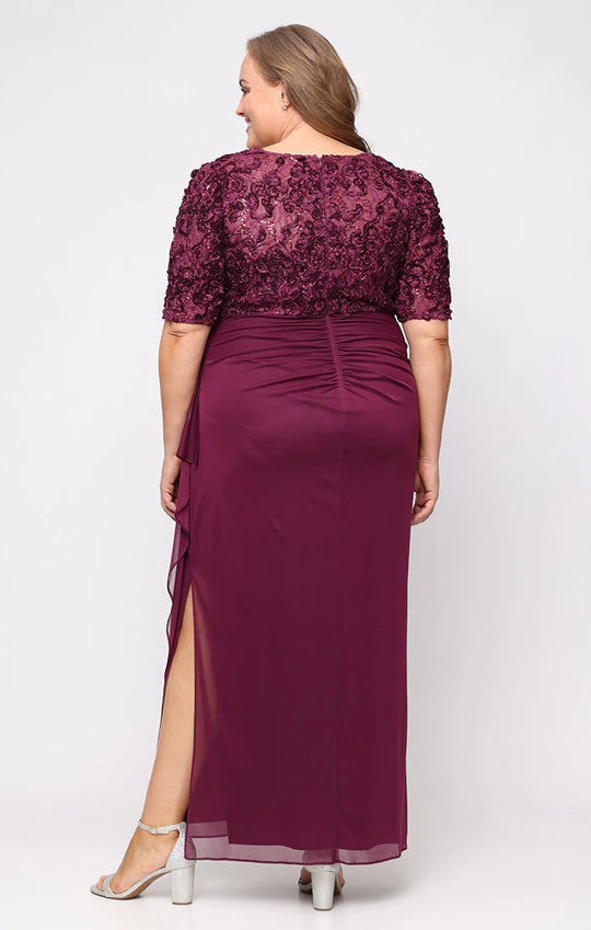 Alex Evenings 84122633 - Plus Size Soutache V-Neckline Dress
