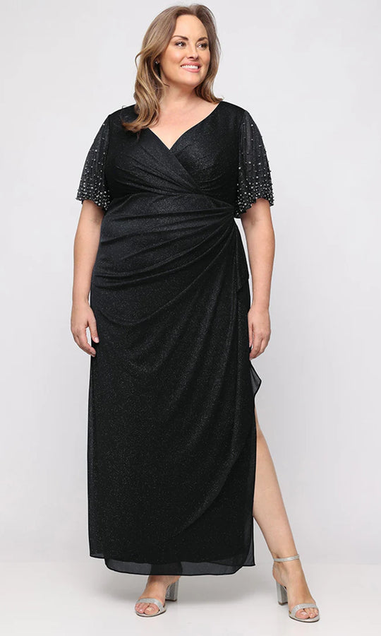 Alex Evenings 8433119 - Embellished Flutter Sleeve Column Gown