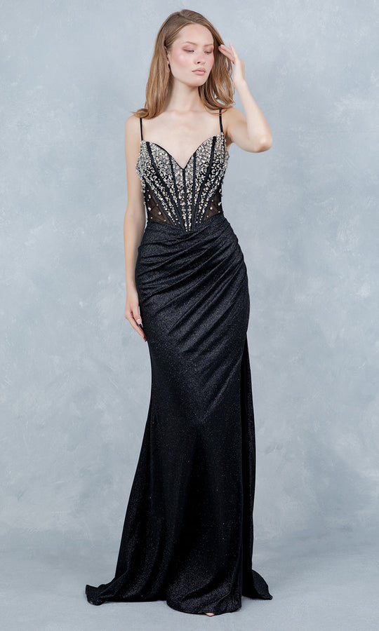 Cinderella Couture 8562J - Rhinestone Illusion Bodice Sleeveless Gown