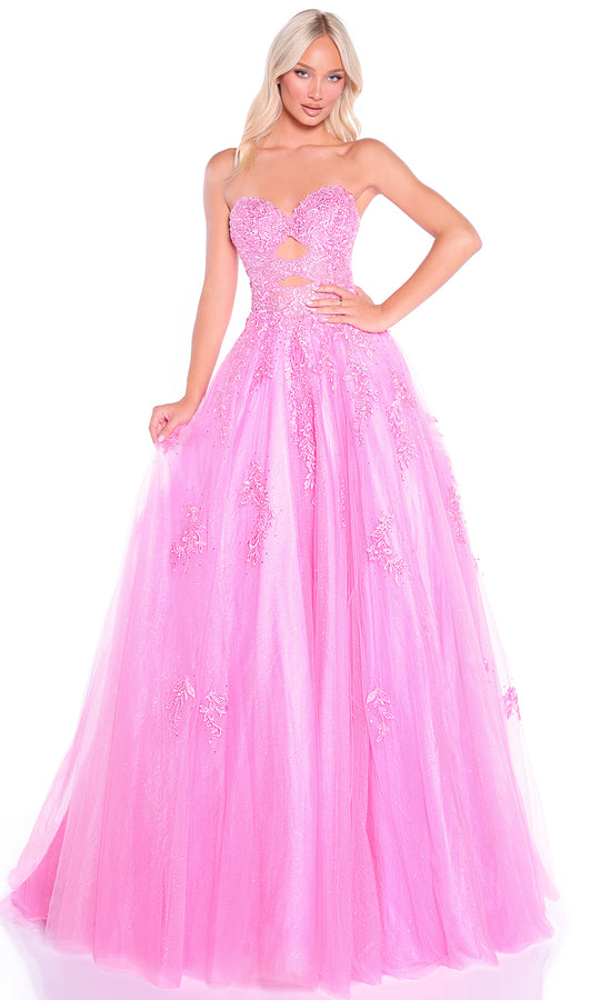 Amarra 89357 - Embroidered Strapless Ballgown with Cutout