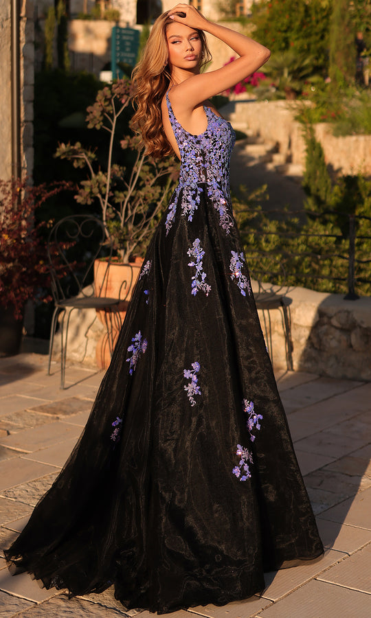 Amarra 89373 - Floral Embellished Square Neck Dress