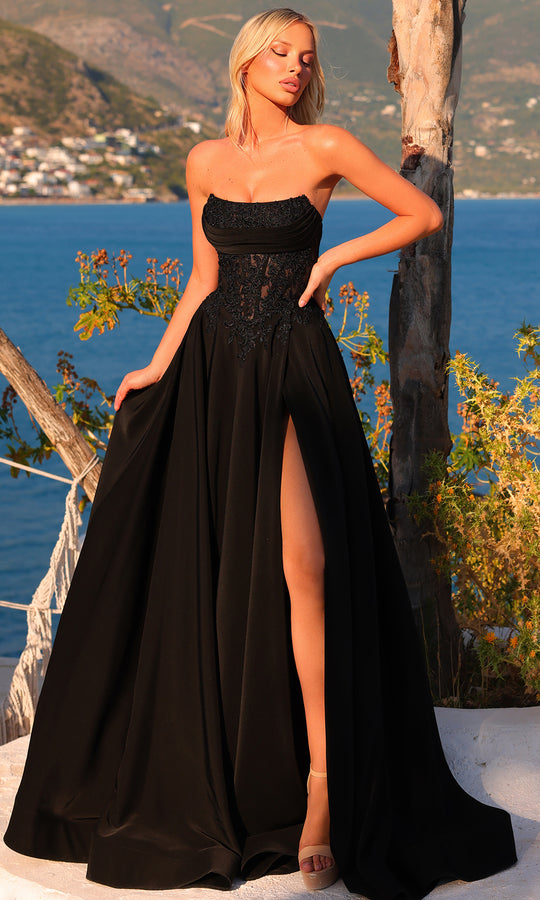 Amarra 89421 - Embroidered Corset Basque Ballgown