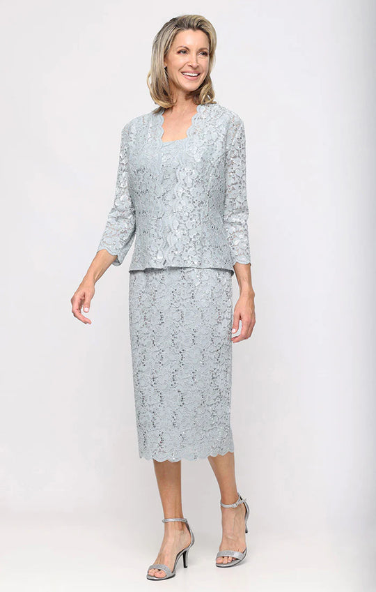 S.L. Fashions 9113104 - Two-Piece Lace Sheath Formal Dress