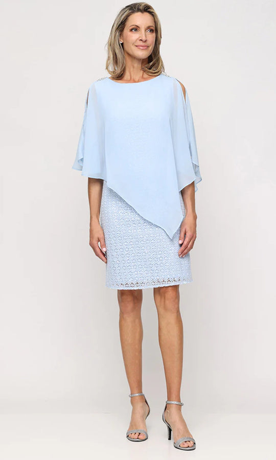 S.L. Fashions Dresses (SLNY) 9415125 - Crochet Lace Bateau Neck Dress