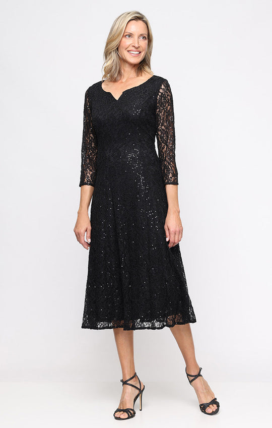 S.L. Fashions Dresses (SLNY) 9119144 Sequin Lace A-Line Evening Dress