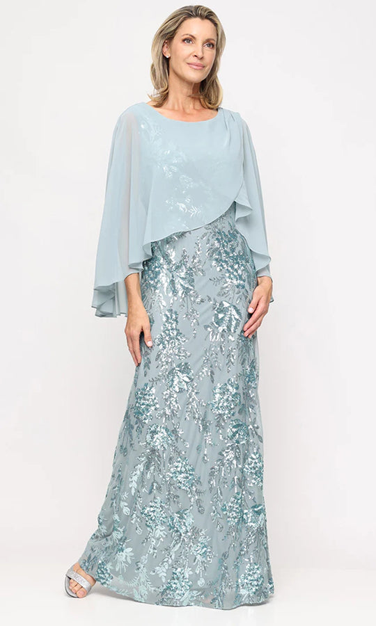 S.L. Fashions Dresses (SLNY) 9220348 - Embroidered Sequin Long Dress