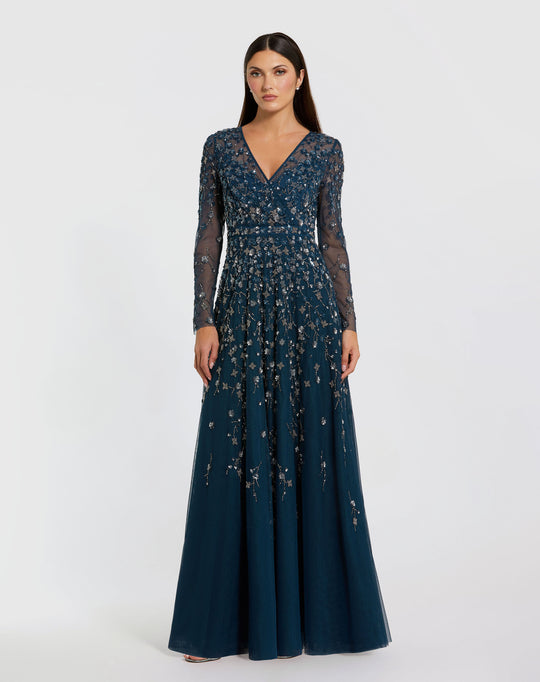 Mac Duggal Evening - 9131D Floral A-Line Dress
