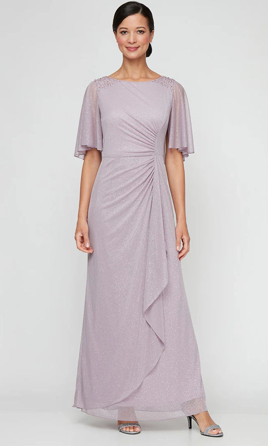 S.L. Fashions Dresses (SLNY) 9133257 - Flutter Sleeve Column Long Gown