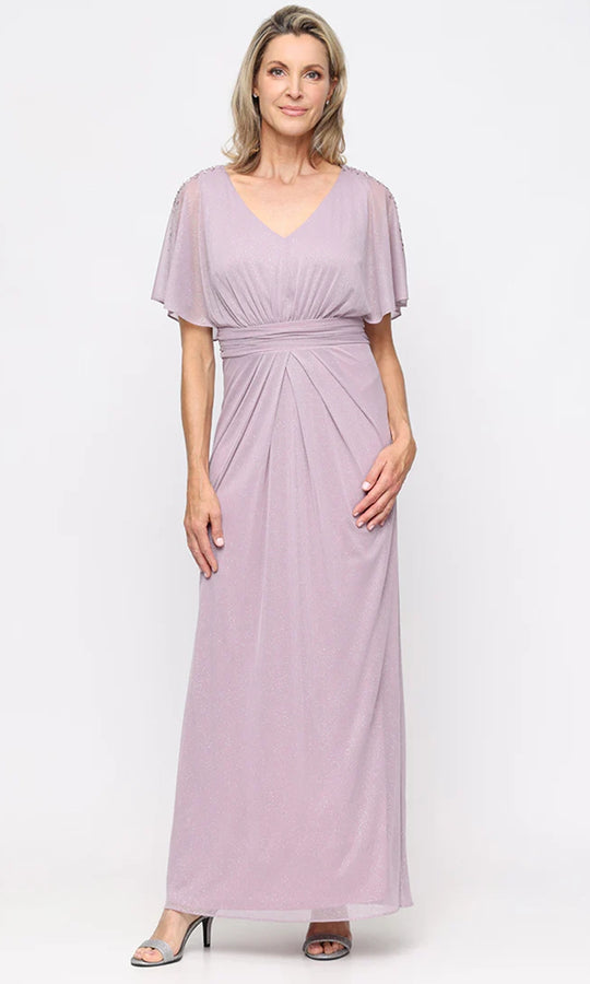 S.L. Fashions Dresses (SLNY) 9433287 - V-Neck Ruched Column Dress