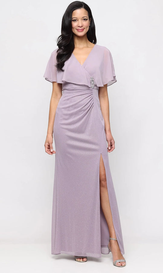 S.L. Fashions Dresses (SLNY) 9133289 - Glitter Cape Sleeve Long Dress