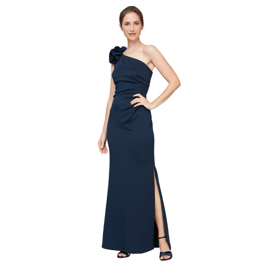 S.L. Fashions 9134208 - 3D Floral One Shoulder Dress