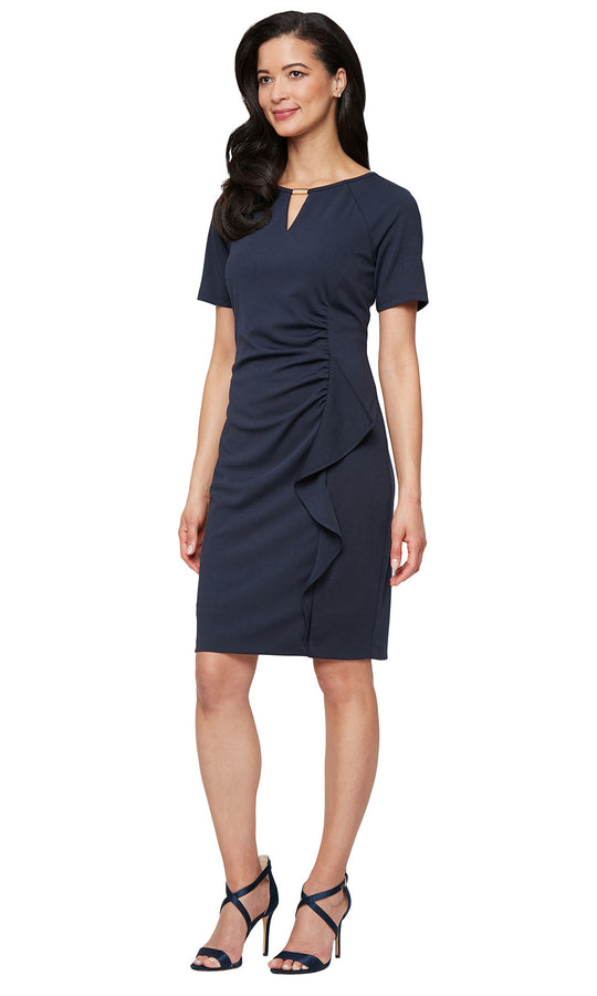 S.L. Fashions 9134738 - Keyhole Neckline Knee-Length Dress