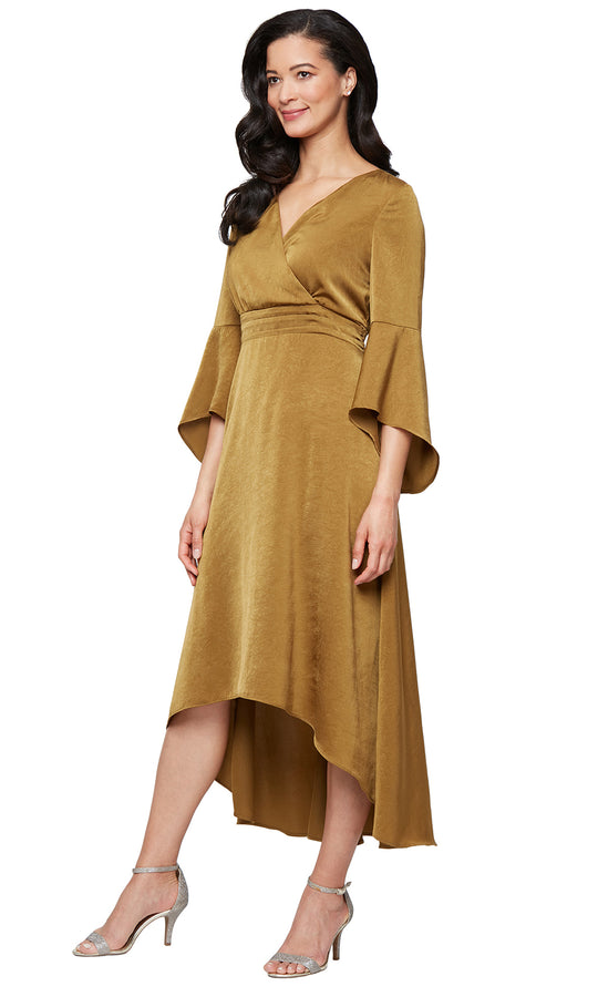 S.L. Fashions 9150131 - Bell Sleeve High-Low Formal Dress