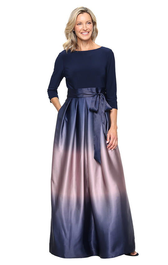 S.L. Fashions 9251111 - Ombre Charmeuse A-Line Dress